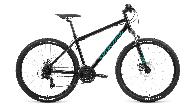 Велосипед горный Forward Sporting 2.0 D d-29 1x8 (2023) 19" черный/бирюзовый