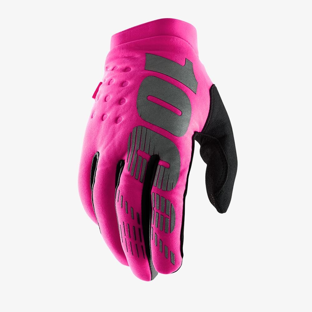 Мотоперчатки женские 100% Brisker Womens Glove  (Neon Pink/Black, XL, 2021 (11016-263-11))