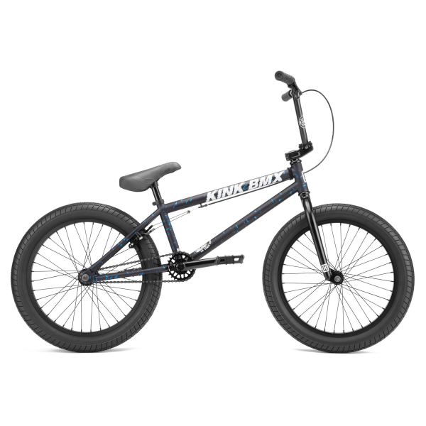 BMX Велосипед Kink Curb 20" 2022 (черный / синие пятна) 20" (черный / синие пятна) арт: K400BLU22