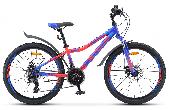 Велосипед подростковый Stels Navigator 410 MD d-24 3х7 12" синий/неоновый-красный